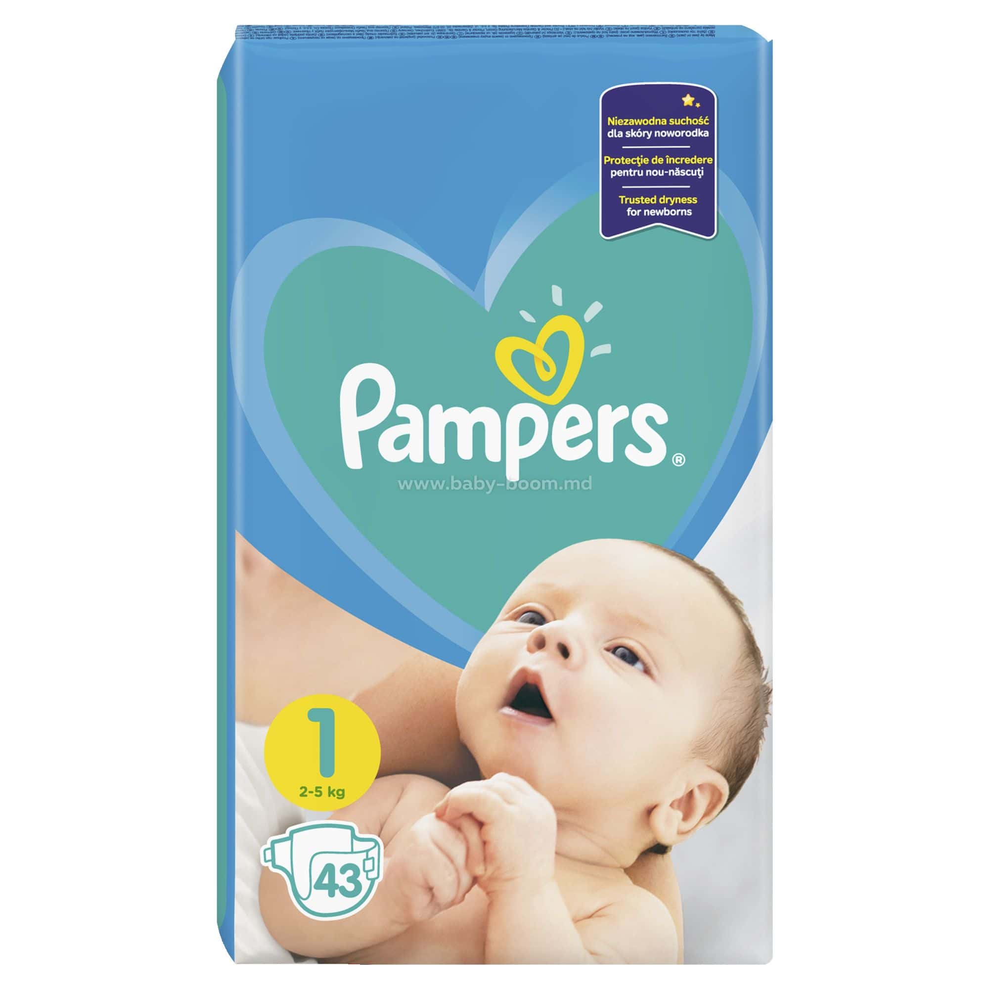 Pampers Scutece nr. 1 New Baby Pampers Scutece nr. 1 New Baby, 2-5 kg, 43 bucati