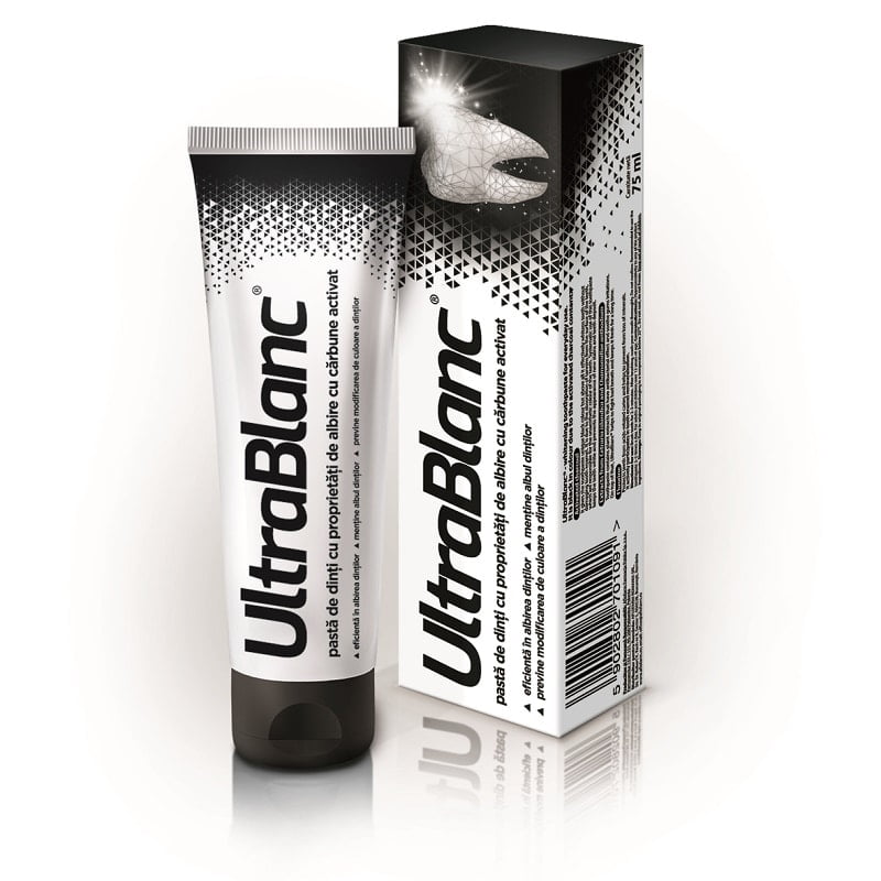 Pasta de dinti cu carbune activat Ultrablanc Pasta de dinti cu carbune activat Ultrablanc, 75 ml, Aflofarm