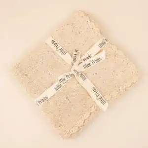 Paturica Bebe din Bumbac Tricotata 100-80 cm Speckled Neutral,  Little Prints