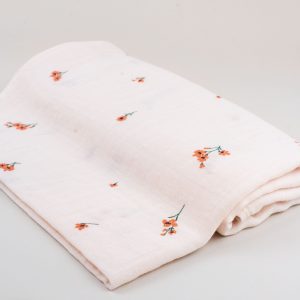 Paturica Muselina Flori Pink, 1 buc, Little Prints