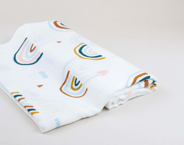 Paturica Muselina Rainbows, 1 buc, Little Prints
