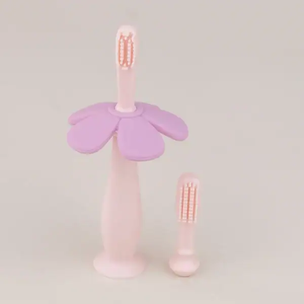 Periuta Dinti Silicon cu Ventuza 6 Luni Blush, 1 buc, Little Prints