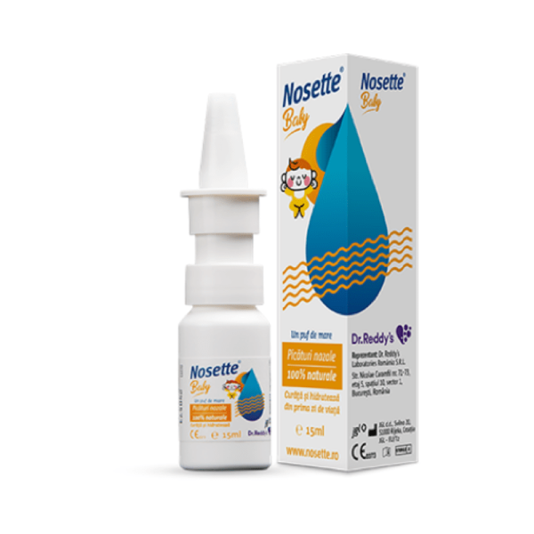Picaturi nazale 100% naturale, Nosette Baby, 15 ml, Dr. Reddys