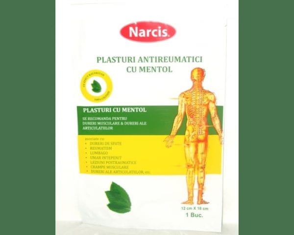 Plasture antireumatic cu mentol 12 cm x 18 cm, 1 bucata, NARCIS