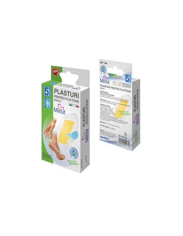 Plasturi pentru flictene (basici) Plasturi pentru flictene (basici), 5 bucati, Minut