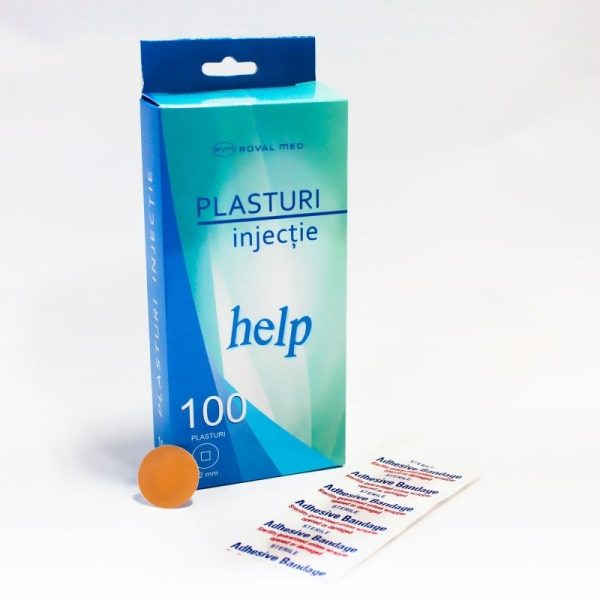 Plasturi rotunzi pentru injectie Plasturi rotunzi pentru injectie, 100 bucati, HELP