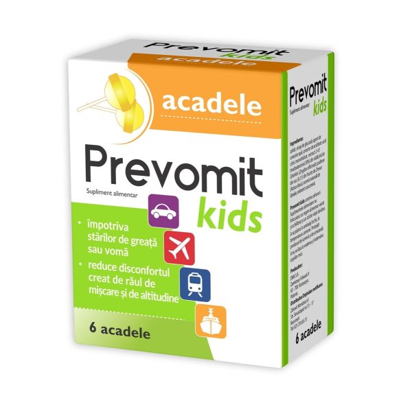 Prevomit kids acadele Prevomit kids acadele, 6 bucati, Zdrovit