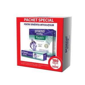 Proenzi Artrostop Rapid Pachet, 180 tablete  Proenzi Crema 100 ml, Walmark