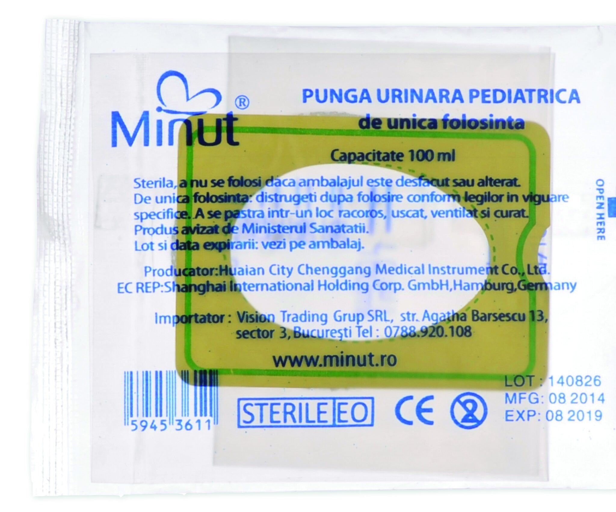 Punga urinara pediatrica Punga urinara pediatrica, 1 bucata, Minut