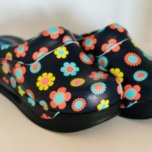 Saboti Piele Talpa AirMax Model Negri Floricele, Marimea 42