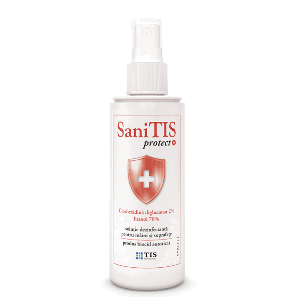 SaniTIS Protect – Solutie dezinfectanta pentru maini si suprafete, 110 ml