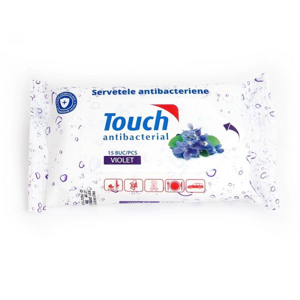 Servetele umede antibacteriene Servetele umede antibacteriene, 15 bucati, Touch