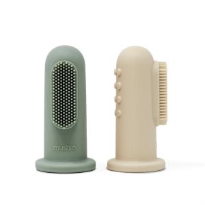 Set 2 Periute Dinti Crem/Verde, Mushie