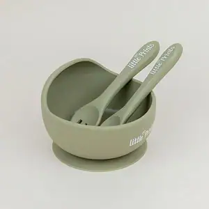 Set Bol  Tacamuri Silicon Olive, 1 buc, Little Prints