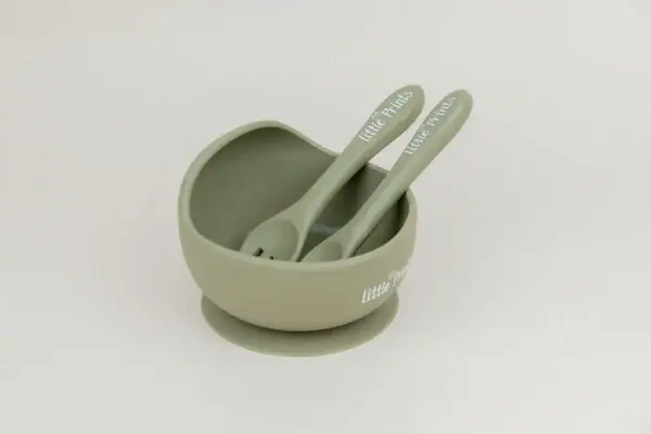Set Bol Tacamuri Silicon Olive Set Bol Tacamuri Silicon Olive, 1 buc, Little Prints