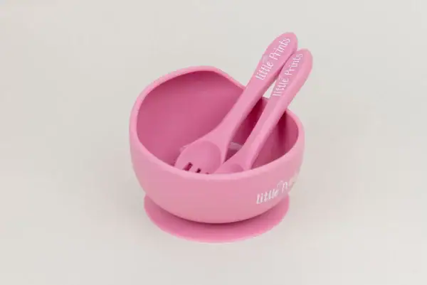 Set Bol Tacamuri Silicon Pink Set Bol Tacamuri Silicon Pink, 1 buc, Little Prints