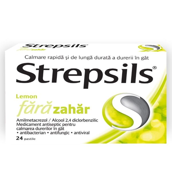 Strepsils Lemon fara zahar, 24 pastile, Reckitt Benckiser Healthcare