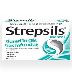 Strepsils Mentol, 24 comprimate, Reckitt Benckiser Healthcare