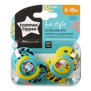 Suzeta Ortodontica de Zi Fun Elefant/Pasare Suzeta Ortodontica de Zi Fun Elefant/Pasare, TT0153, 6-18L, 2 buc, TOMMEE TIPPEE