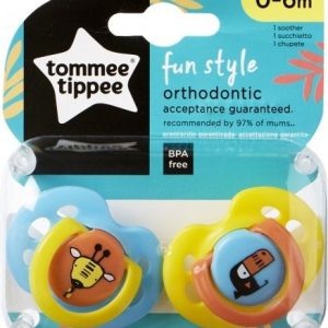 Suzeta Ortodontica de Zi Fun Girafa/Pasare Suzeta Ortodontica de Zi Fun Girafa/Pasare, TT0175-2, 0-6L, 2 buc, TOMMEE TIPPEE