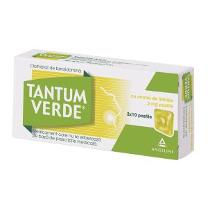 Tantum Verde cu aroma de lamaie, 20 dropsuri, Csc Pharmaceuticals