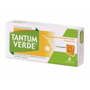 Tantum Verde cu aroma de portocale si miere, 20 dropsuri, Csc Pharmaceuticals