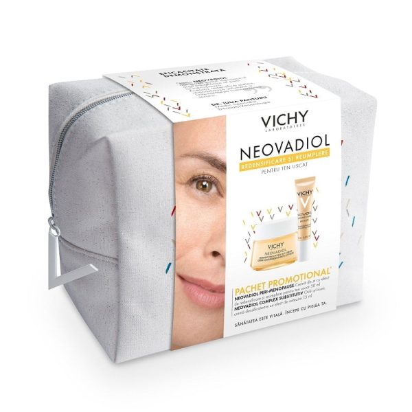 VICHY Crema de zi pentru ten uscat Neovadiol Peri-Menopause, 50 ml  Crema contur ochi si buze Neovadiol GF, 15 ml