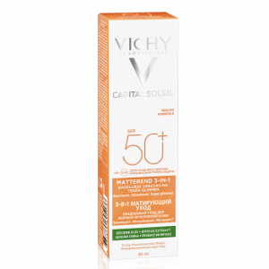 VICHY Crema matifianta anti-stralucire 3 in 1 cu SPF 50 Capital Soleil VICHY Crema matifianta anti-stralucire 3 in 1 cu SPF 50 Capital Soleil, 50 ml