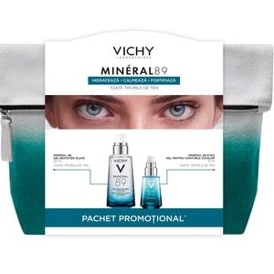 VICHY Pachet Mineral 89 Gel Booster zilnic VICHY Pachet Mineral 89 Gel Booster zilnic, 50ml Gel contur Ochi, 15 ml