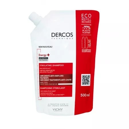Rezerva Eco Sampon Energizant Energy + cu Aminexil, 500 ml, Vichy Dercos