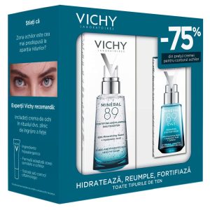 Vichy Pachet Gel-Booster zilnic cu efect de fortifiere si reumplere Mineral 89 Vichy Pachet Gel-Booster zilnic cu efect de fortifiere si reumplere Mineral 89, 50 ml Crema contur ochi Mineral 89