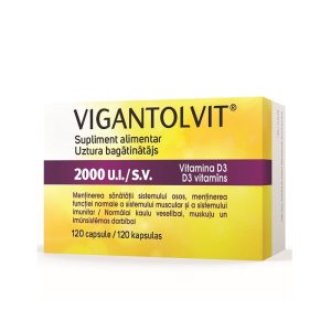 Vigantolvit 2000 U.I./S.V. Vitamina D3 Vigantolvit 2000 U.I./S.V. Vitamina D3, 120 capsule, Catalent