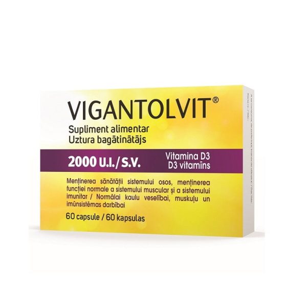 Vigantolvit 2000 U.I./S.V. Vitamina D3 Vigantolvit 2000 U.I./S.V. Vitamina D3, 60 capsule, Catalent