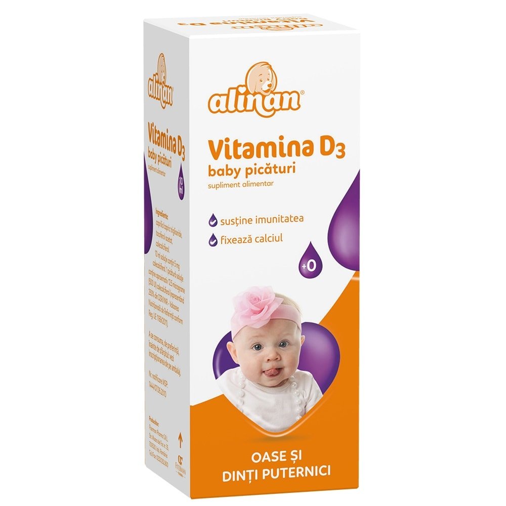 Vitamina D3 picaturi 10 mllll - X14226 - FITERMAN PHARMA S.R.L. - ROMANIA Vitamina D3 picaturi 10 mllll