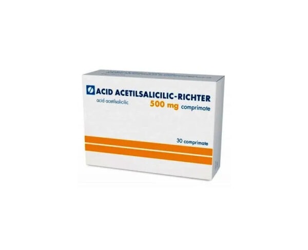 Acid Acetilsalicilic 500 mg si Gluconat de calciu 150 mg, 30 comprimate, Gedeon Richter Romania