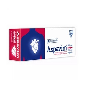 Capsule pentru tratarea hemoragiilor și magneziului, 50 capsule Aspavim, produs farmaceutic.