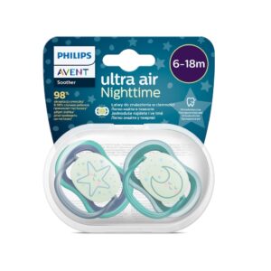 AVENT Suzete Ultra Air Night, 6-18 luni, SCF376/13, 2 bucati (baieti)