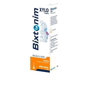 Spray nazal pentru adulți, 10 ml, Bixtonim Xylo, Biofarm, tratament eficient pentru congestie nazală.