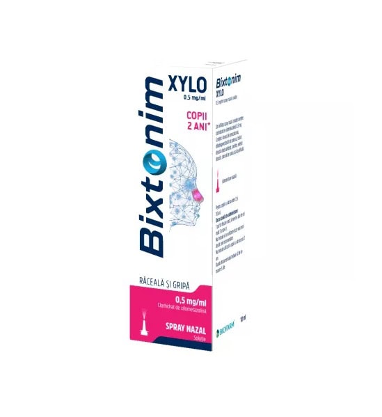 Bixtonim Xylo Junior 0,5 mg/ml Solutie Nazala Copii , 10 ml, Biofarm