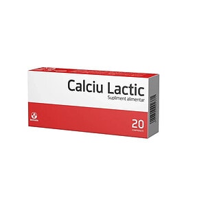Calciu lactic 500 mg, 20 comprimate , Biofarm