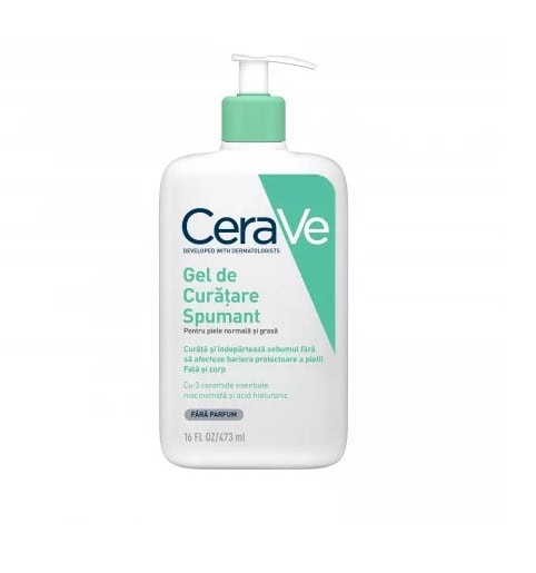 CeraVe Gel de curatare spumant pentru piele normal-mixta, 473 ml