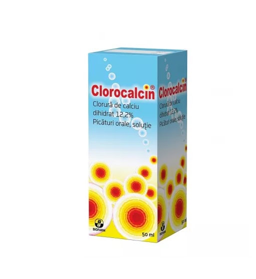 Clorocalcin Picături Orale, Soluţie, 133,6 mg/ml, 50 ml, Biofarm