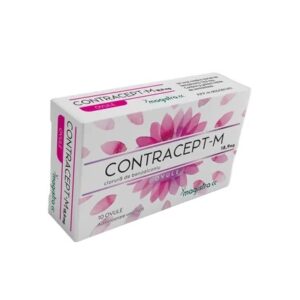 contracept-m-10-ovule-magistra-x18044-farmacia-morpheus Pastilă contraceptivă contacet-m cu flori roz și alb, destinat contracepției orale.