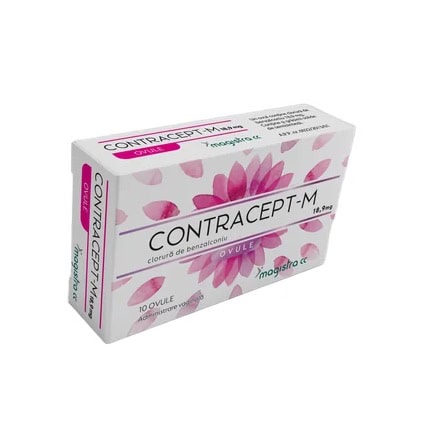 contracept-m-10-ovule-magistra-x18044-farmacia-morpheus Pastilă contraceptivă contacet-m cu flori roz și alb, destinat contracepției orale.