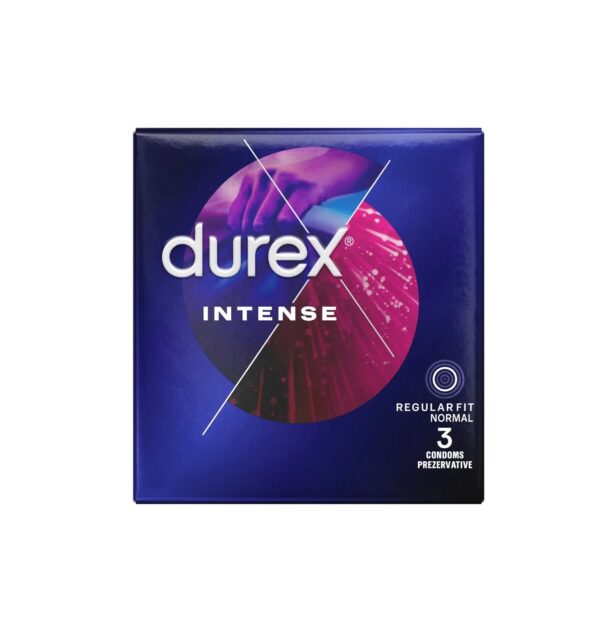 Cutie cu prezervative Durex Intense pentru orgasm intens.