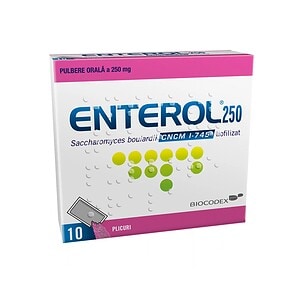 Enterol 250 mg, tratament pentru diaree, 10 plicuri, Dr. Reddys.