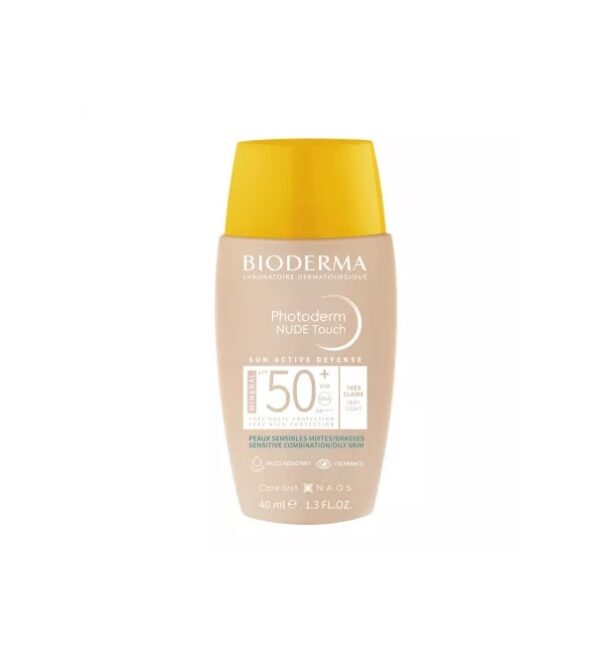 Fluid Nude Touch Mineral cu SPF50+ Foarte Deschis Photoderm, 40 ml, Bioderma