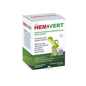 HemoVért, supliment pentru sănătate vasculară, cu extracte naturale și vitamine, susține circulația.