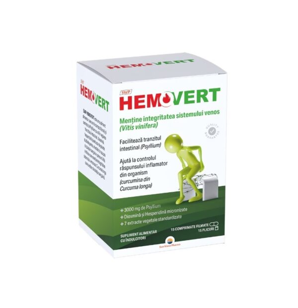 HemoVért, supliment pentru sănătate vasculară, cu extracte naturale și vitamine, susține circulația.