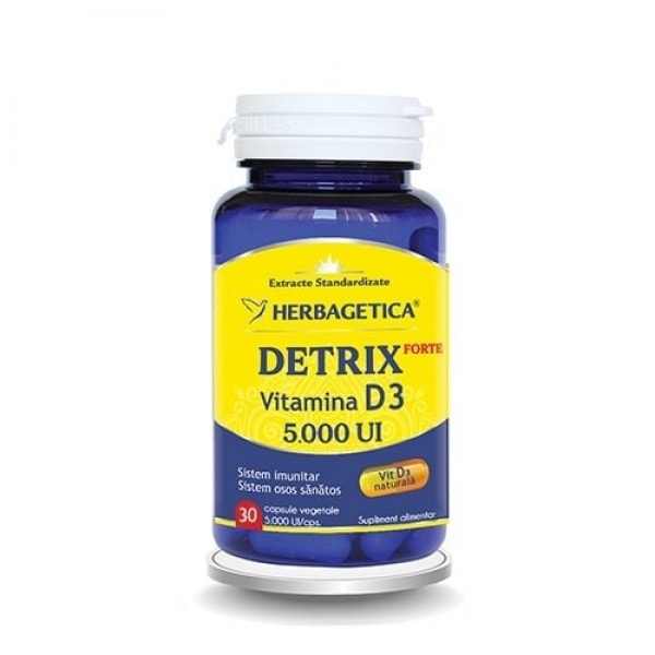 HERBAGETICA Detrix Forte Vitamina D3 5000UI, 30 capsule